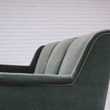 1960s, Danish 3-seater sofa, original turquoise-green furniture velour.