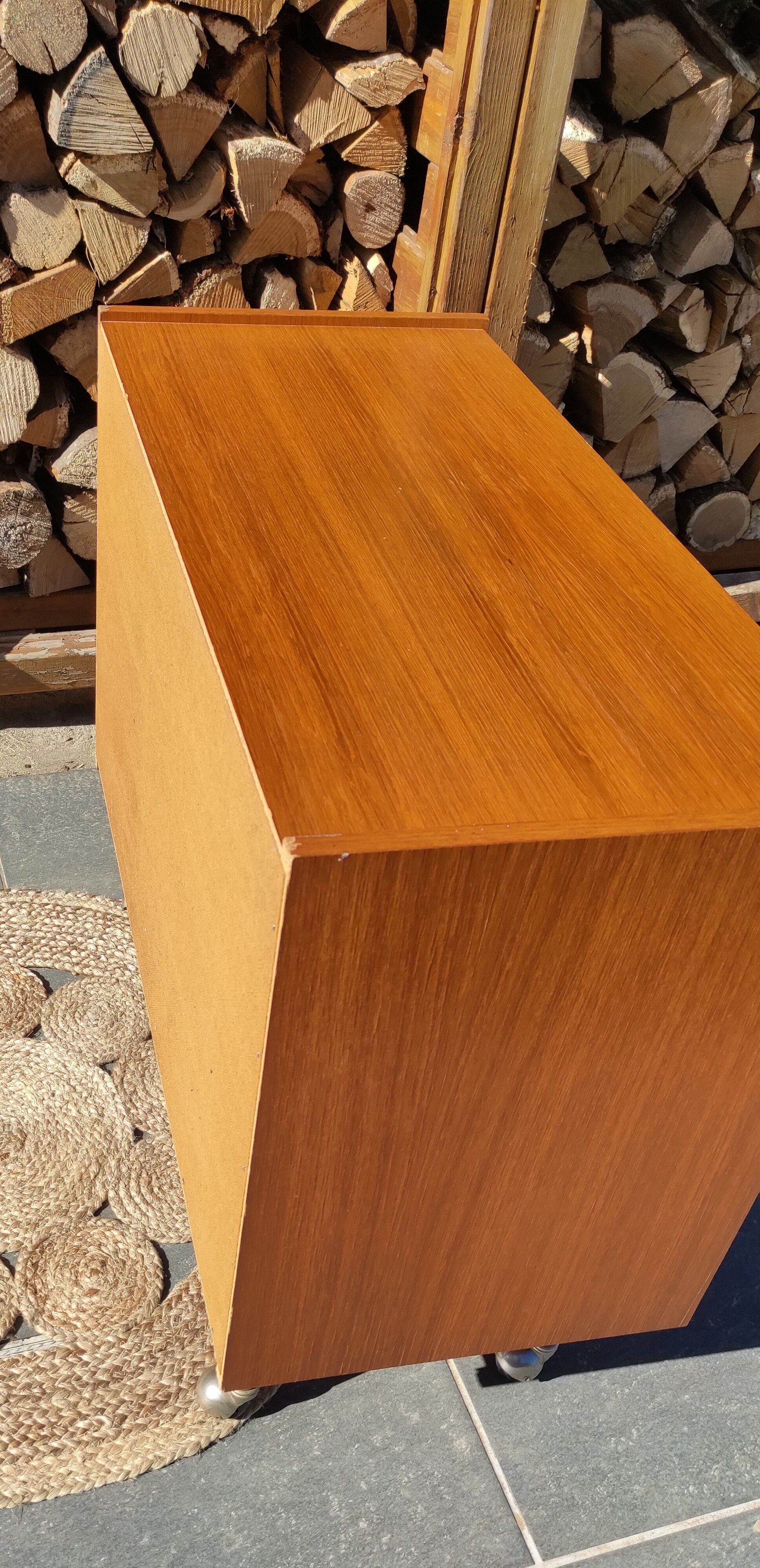 Buffet or vintage bar compass feet and casters