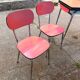 2 chaises en formica rouge années 70