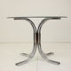 Round dining table chrome and glass / italy, 1980s