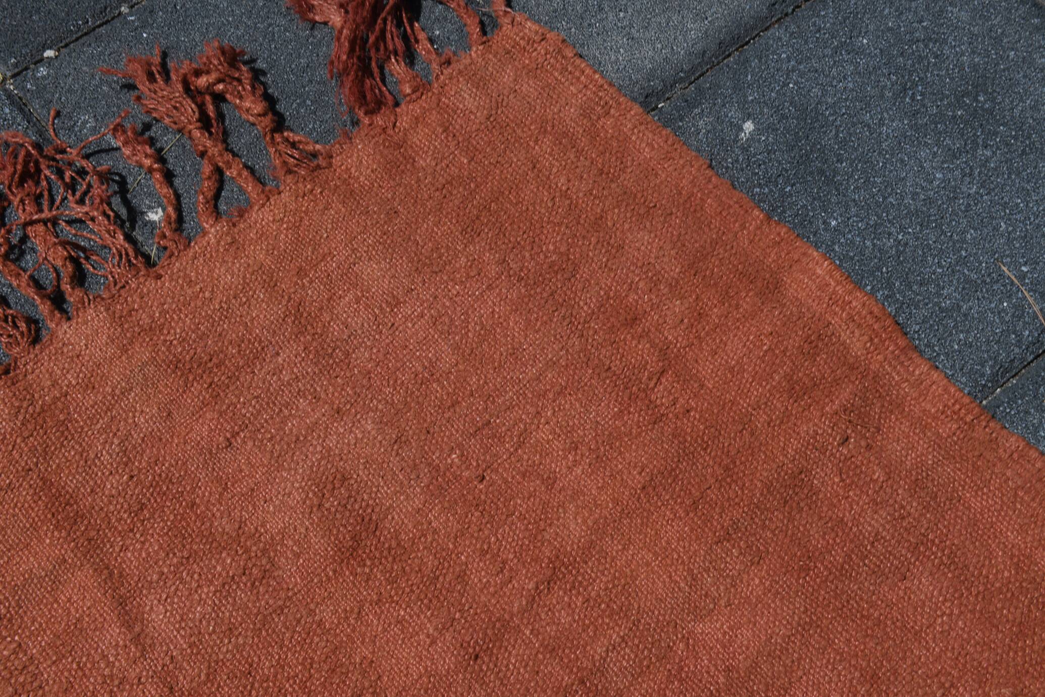 5x10 Burnt Orange Designer Vintage Oushak Kilim Rug, 164x305 Cm