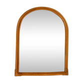 Rounded wall mirror in rattan 35x45cm