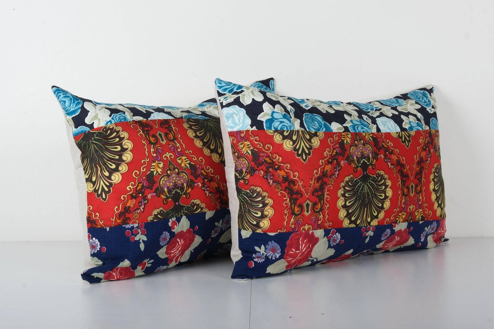 Set of 2 vintage Turkish cushion covers 38x56 cm