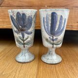 2 mazagrans or ceramic vases Gustave Reynaud Vallauris