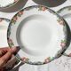 6 Digoin opaque porcelain soup plates with floral pattern "3984"