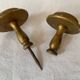 Large round door handles in gilded wood and Old Paris porcelain, circa 1900