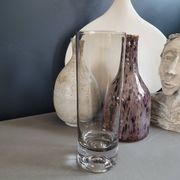 Vase rouleau en verre fumé