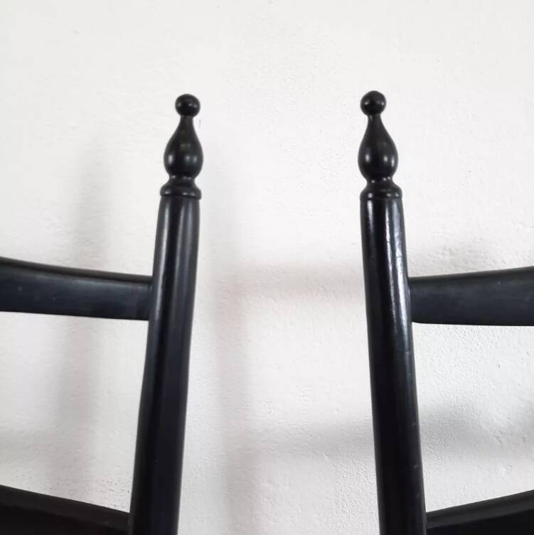 Pair of chiavarine chairs 40/50s high backrest