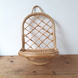 Fluted rattan shelf