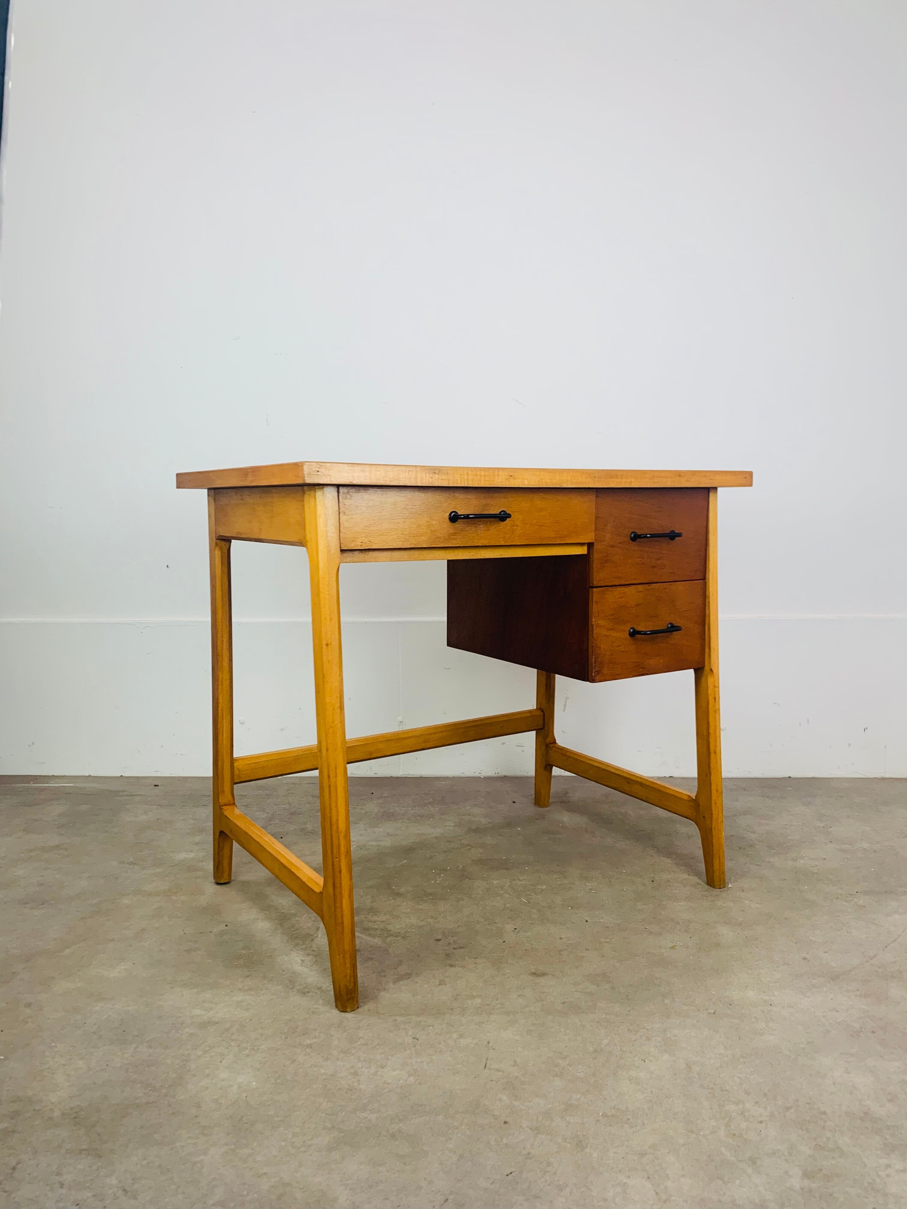 1950s wooden desk reconstruction, vintage