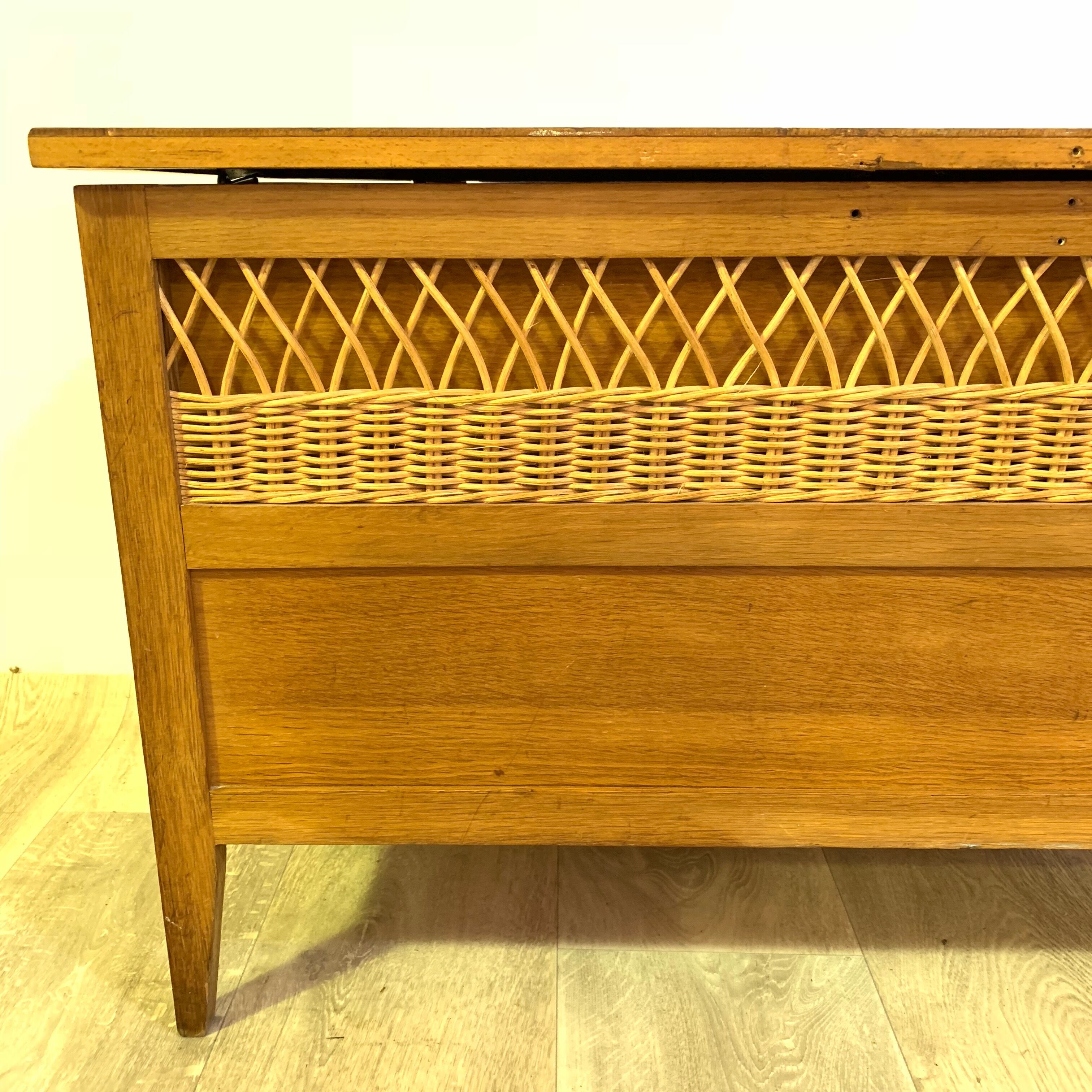 Vintage rattan toy box
