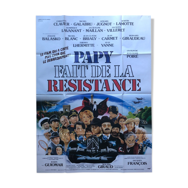Original movie poster "Papy fait de la résistance" Jugnot, Balasko, Clavier  | Selency