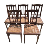 5 old canne chairs