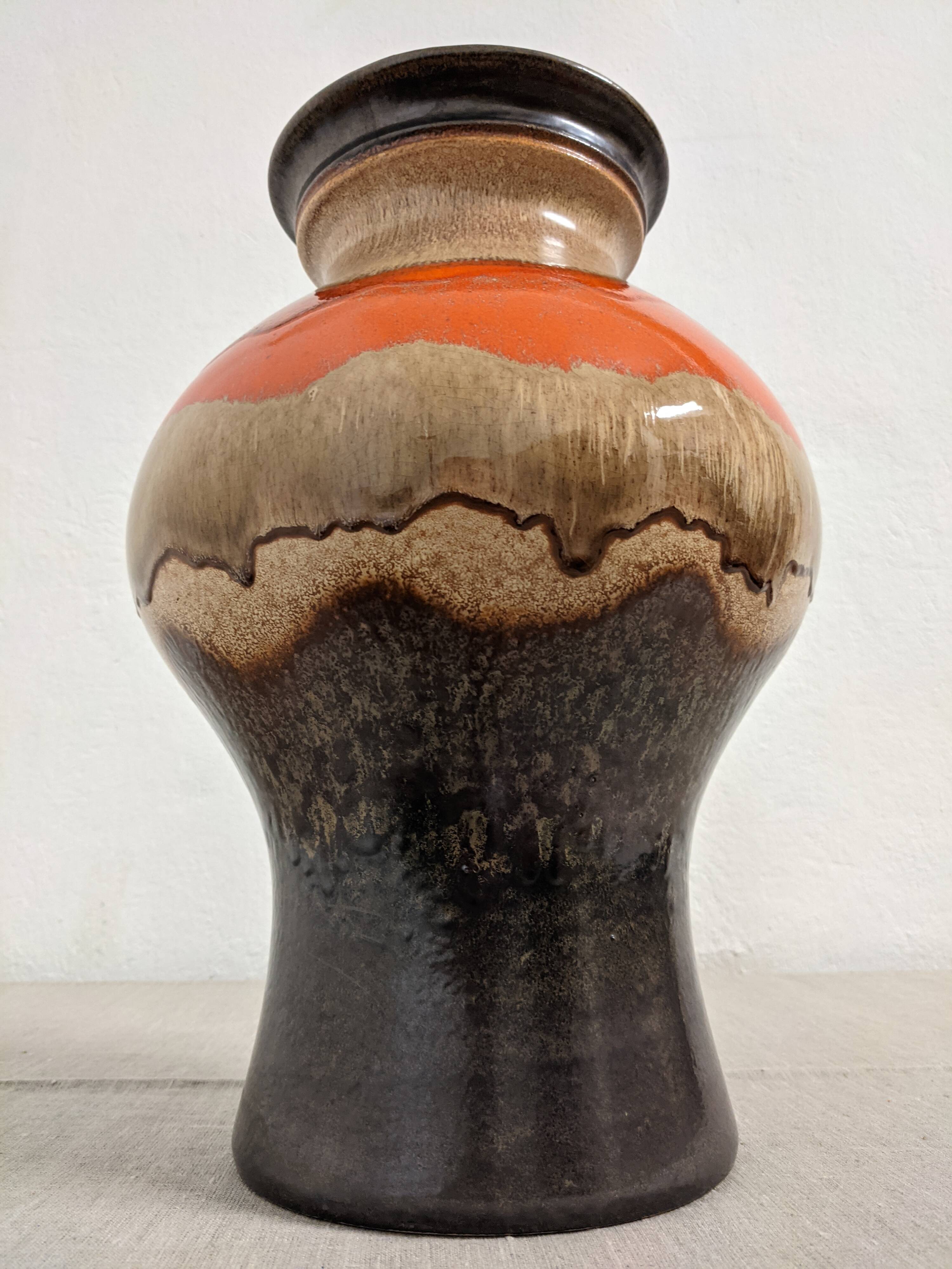 XL glazed ceramic vase, West Germany, 1950s/1960s
