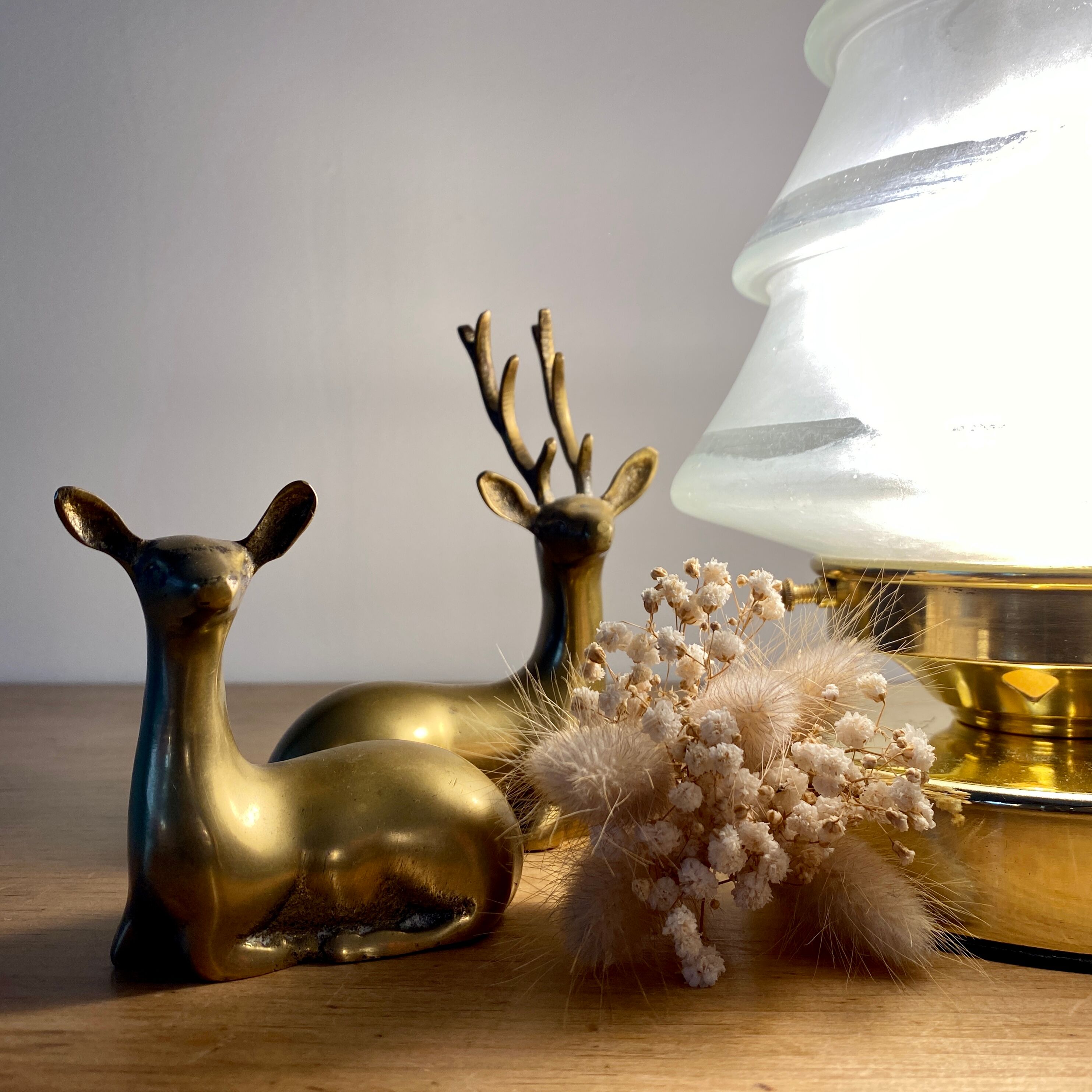 Vintage globe table lamp in frosted glass