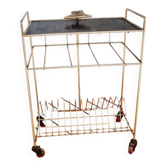 Gold and black vinyl storage trolley