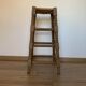 Stool high straw wood turned