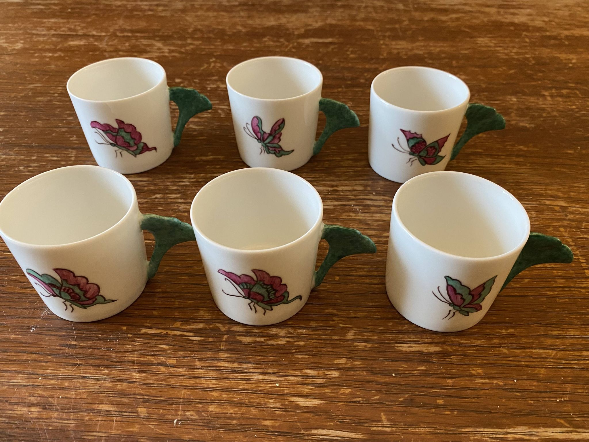 6 Hand Painted Limoges Porcelain Cups and Saucers
