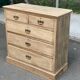 English stripped commode made of solid raw wood from the 19th century.