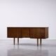 Vintage Mid-Century Modern Brown Teak Desk, 1960s