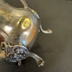 Antique silver-plated metal milk jug – Rococo style, chased decoration, early