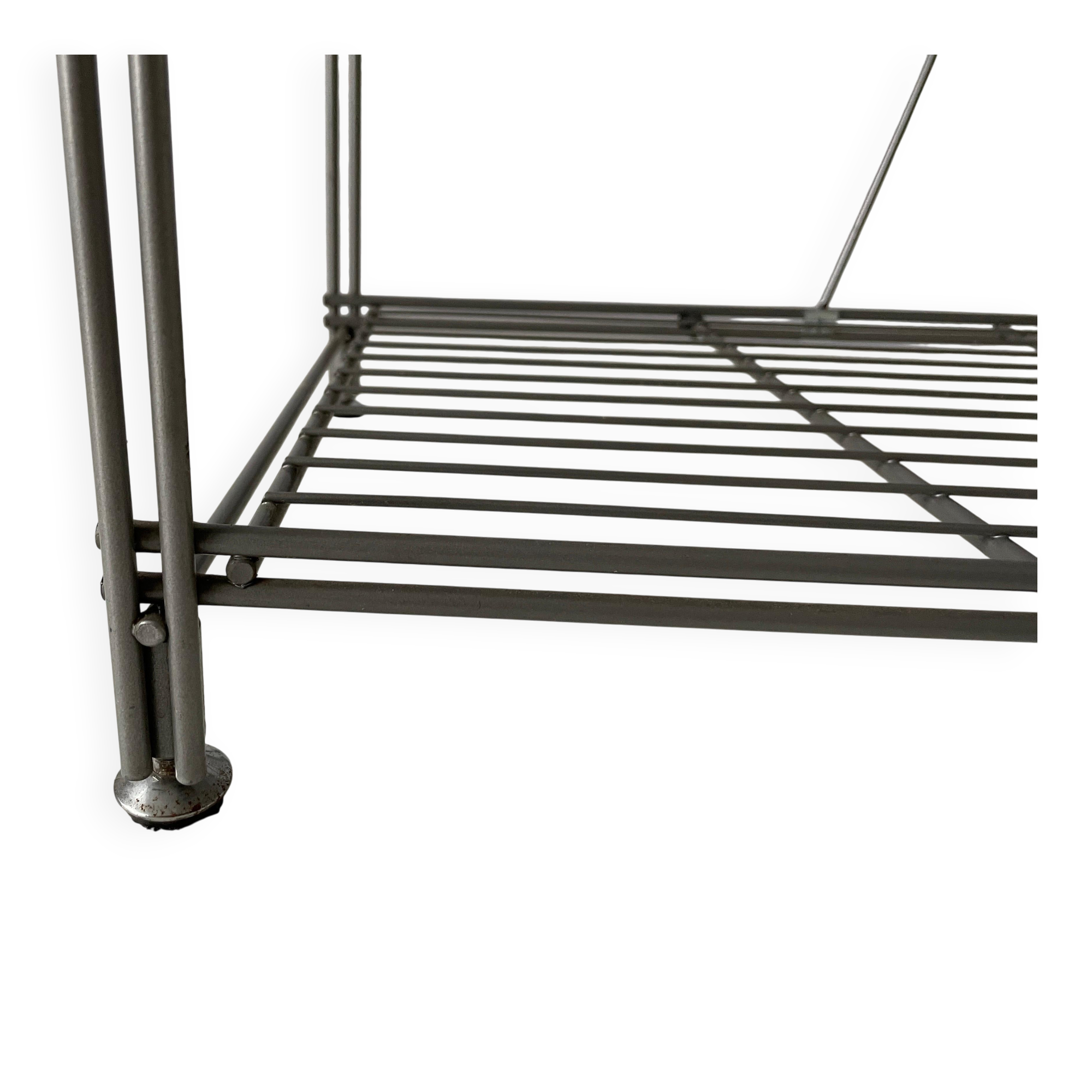 Free-standing industrial shelf with a metal structure, 4 shelves, 1960s, Germany.