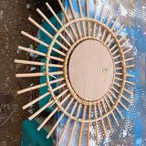 Miroir Soleil Rotin