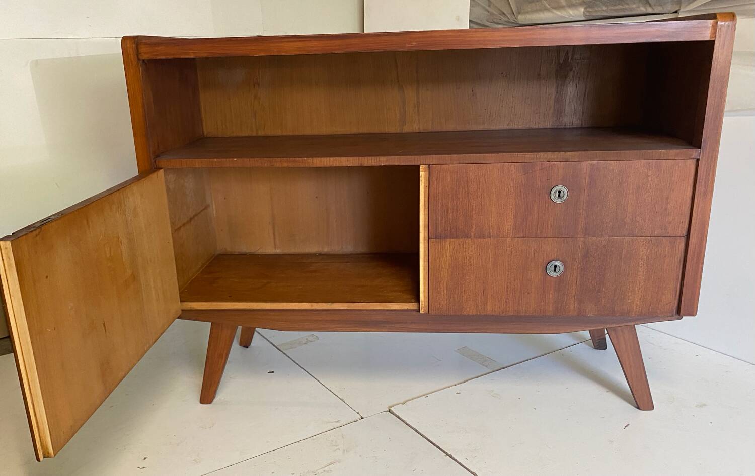 Vintage sideboard with compass feet
