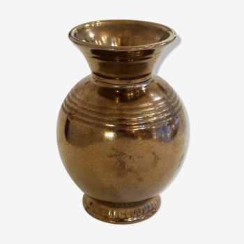 Vase faïence métallisée