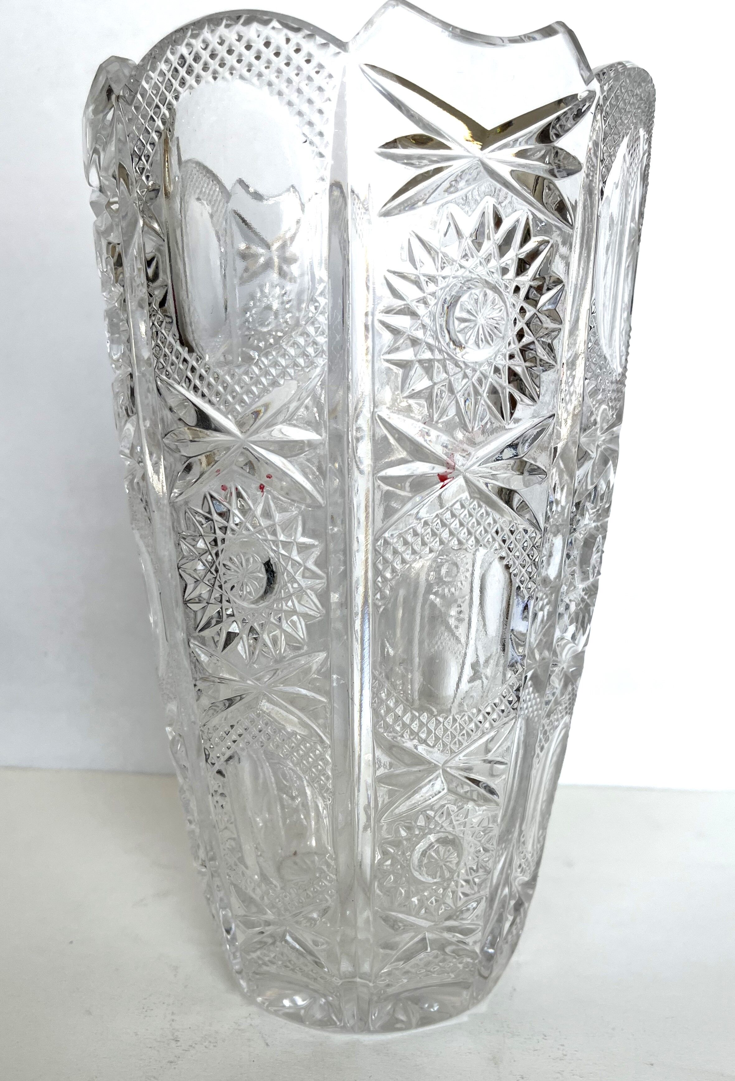 Carved crystal vase