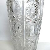 Carved crystal vase