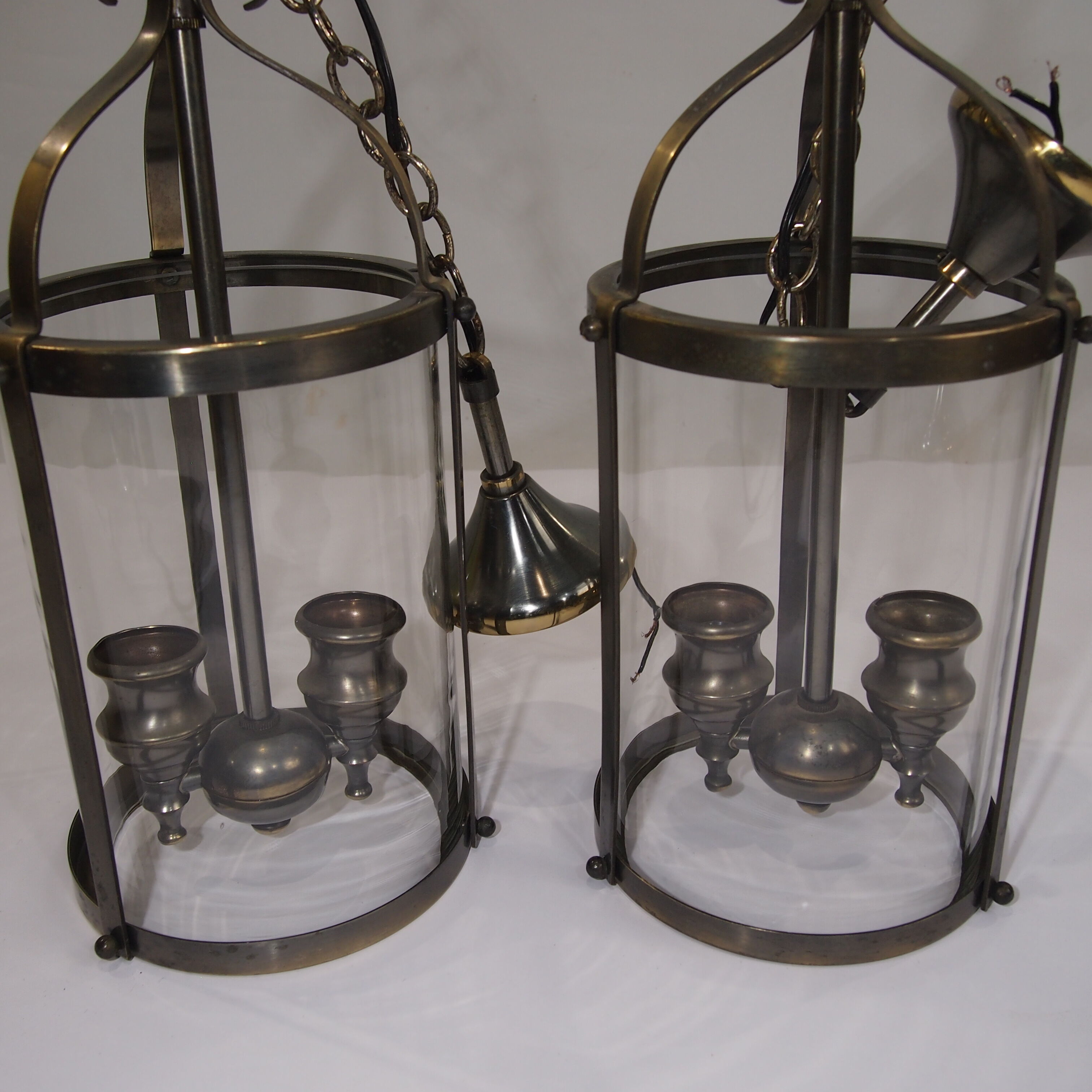 Pair of Vintage Lantern/Brass Suspension