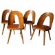 Fully renovated beech wood dining chairs, Czechoslovakia, set of 4