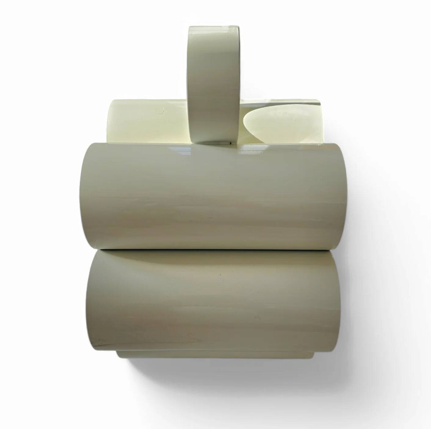 Space Age newspaper stand / magazine holder / model 6635 in white by Opal Germany / mid-century 70s