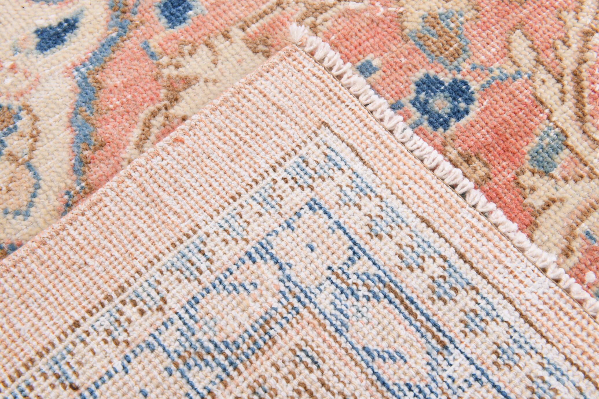 Tapis persan classique rose et bleu 9x12, 280x382 cm