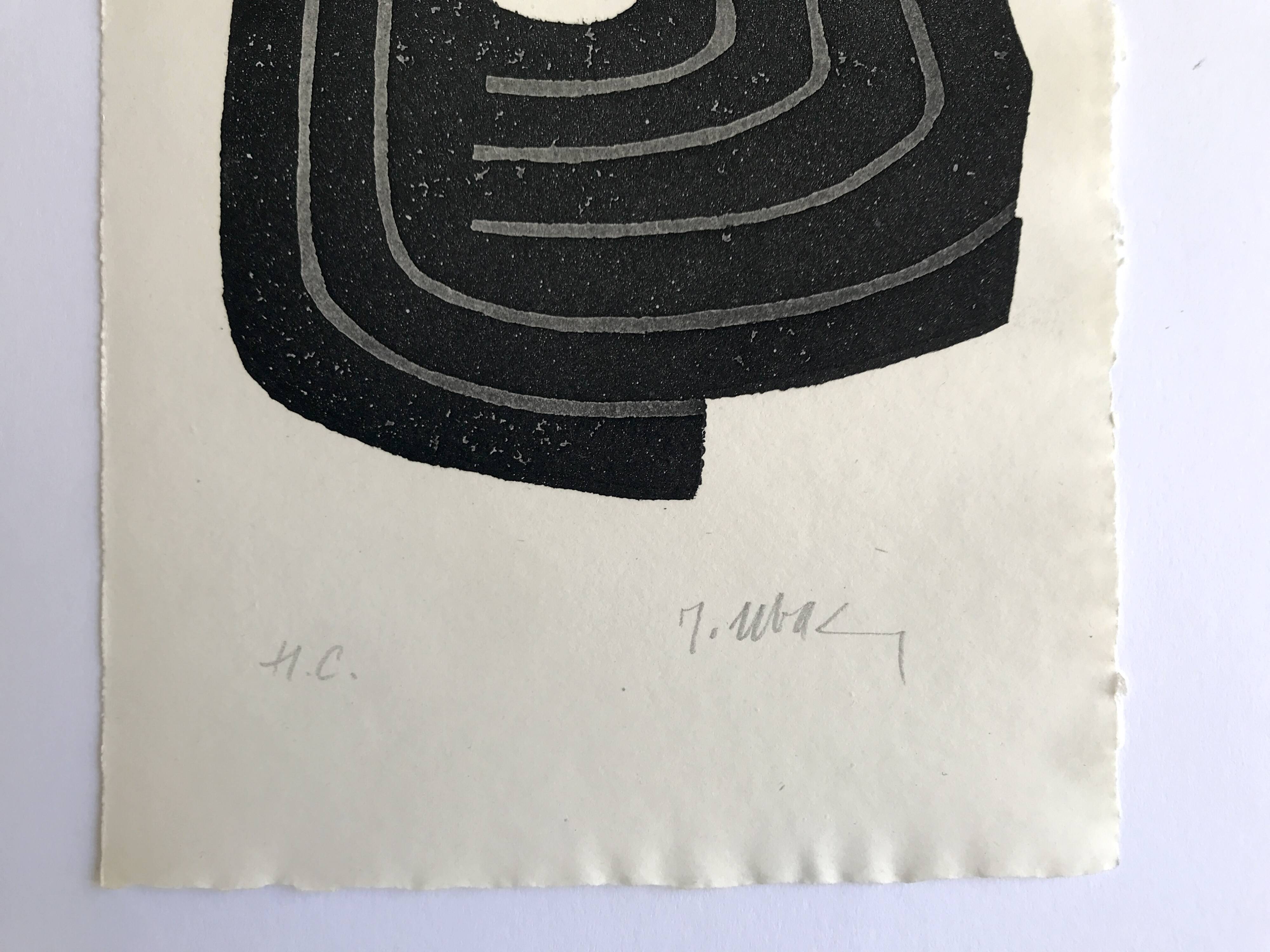 Raoul ubac, the uprooted grass 2, 1975. original etching signed in pencil.