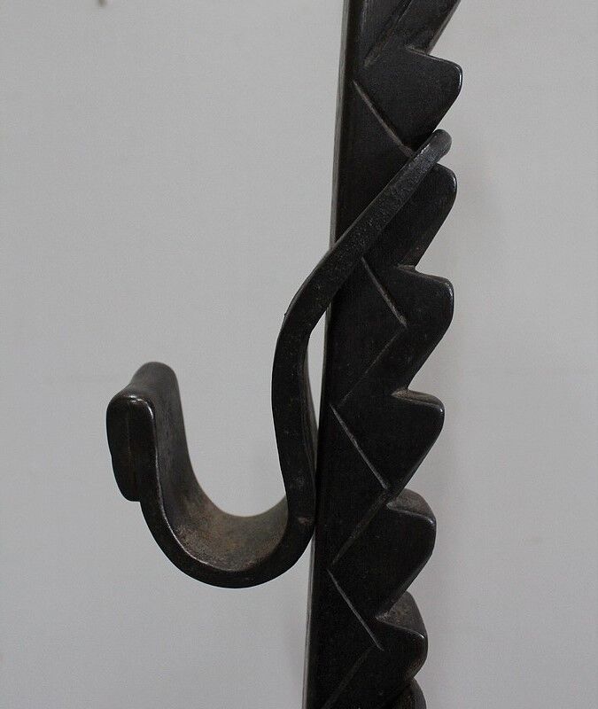 Pair of wrought iron chenets - late nineteenth century