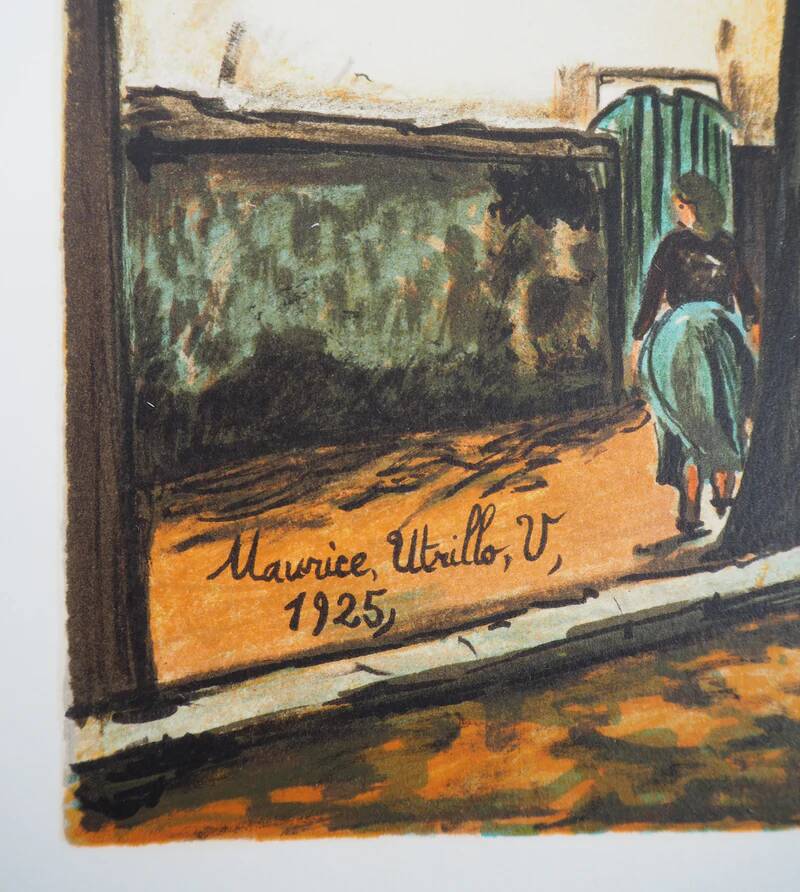 Maurice Utrillo: La Vacheresse, national road to Anse (Rhône), signed lithograph