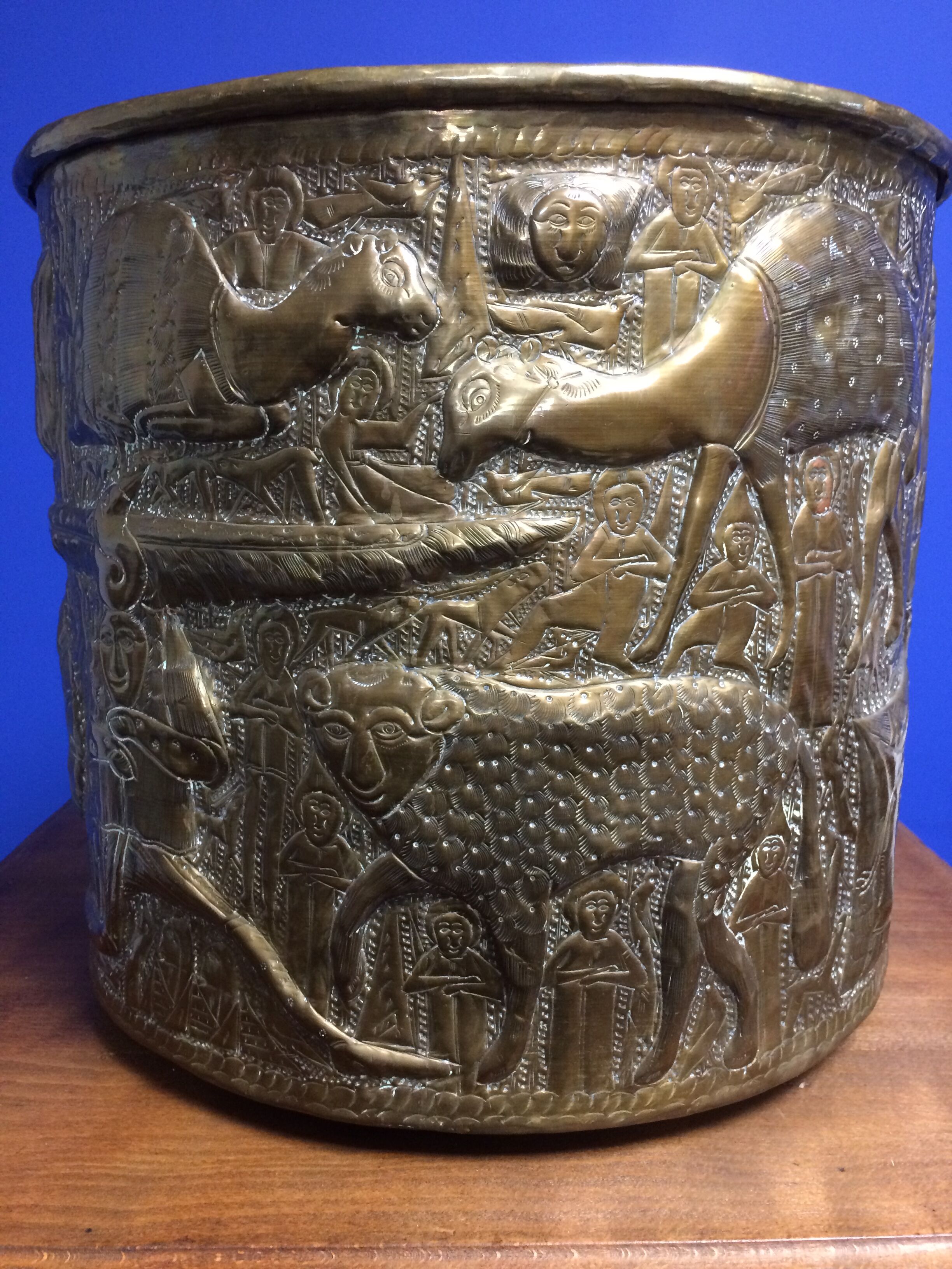 Brass "ethnic" pot cover