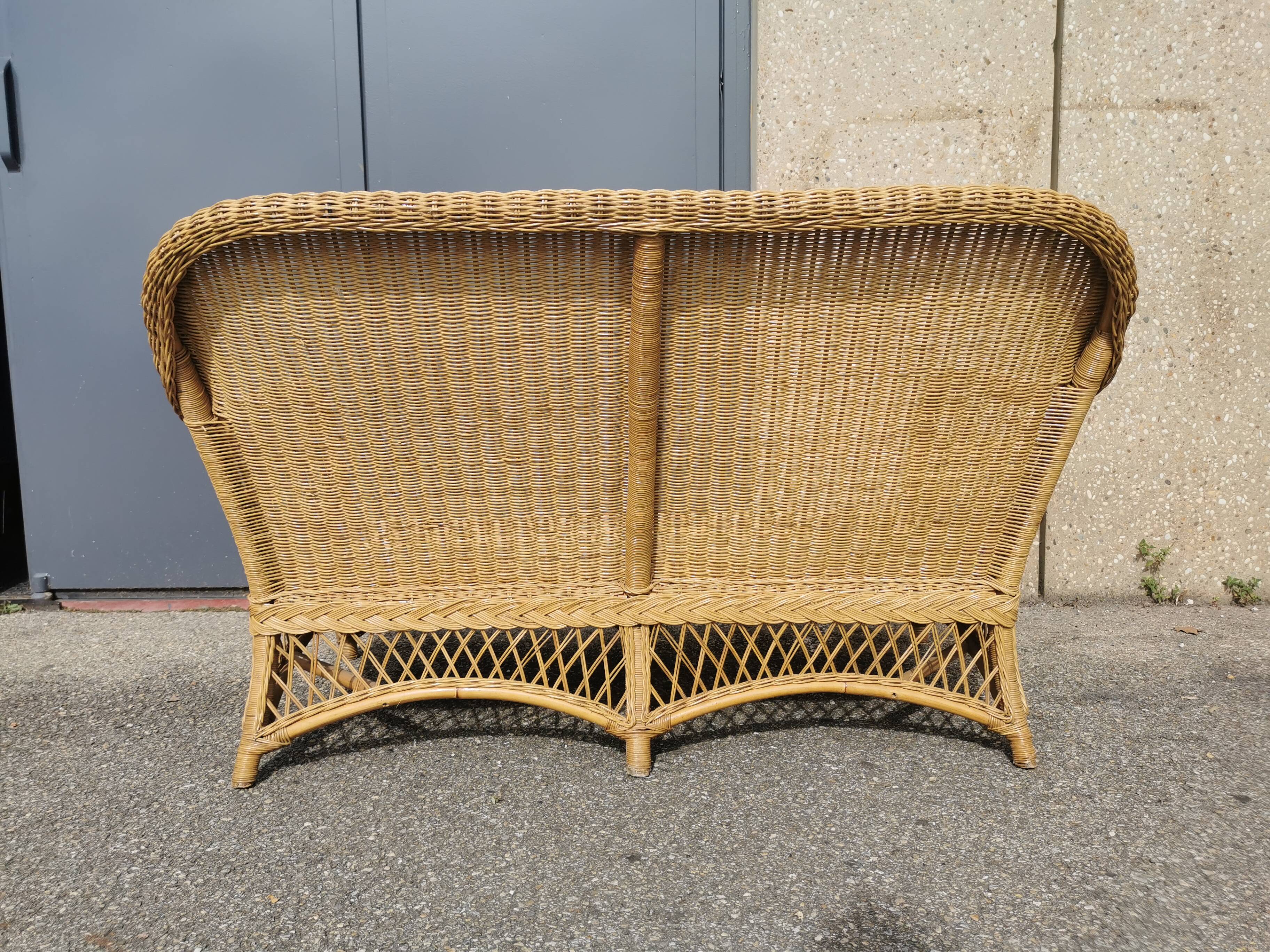 Complete rattan lounge from the 1950s