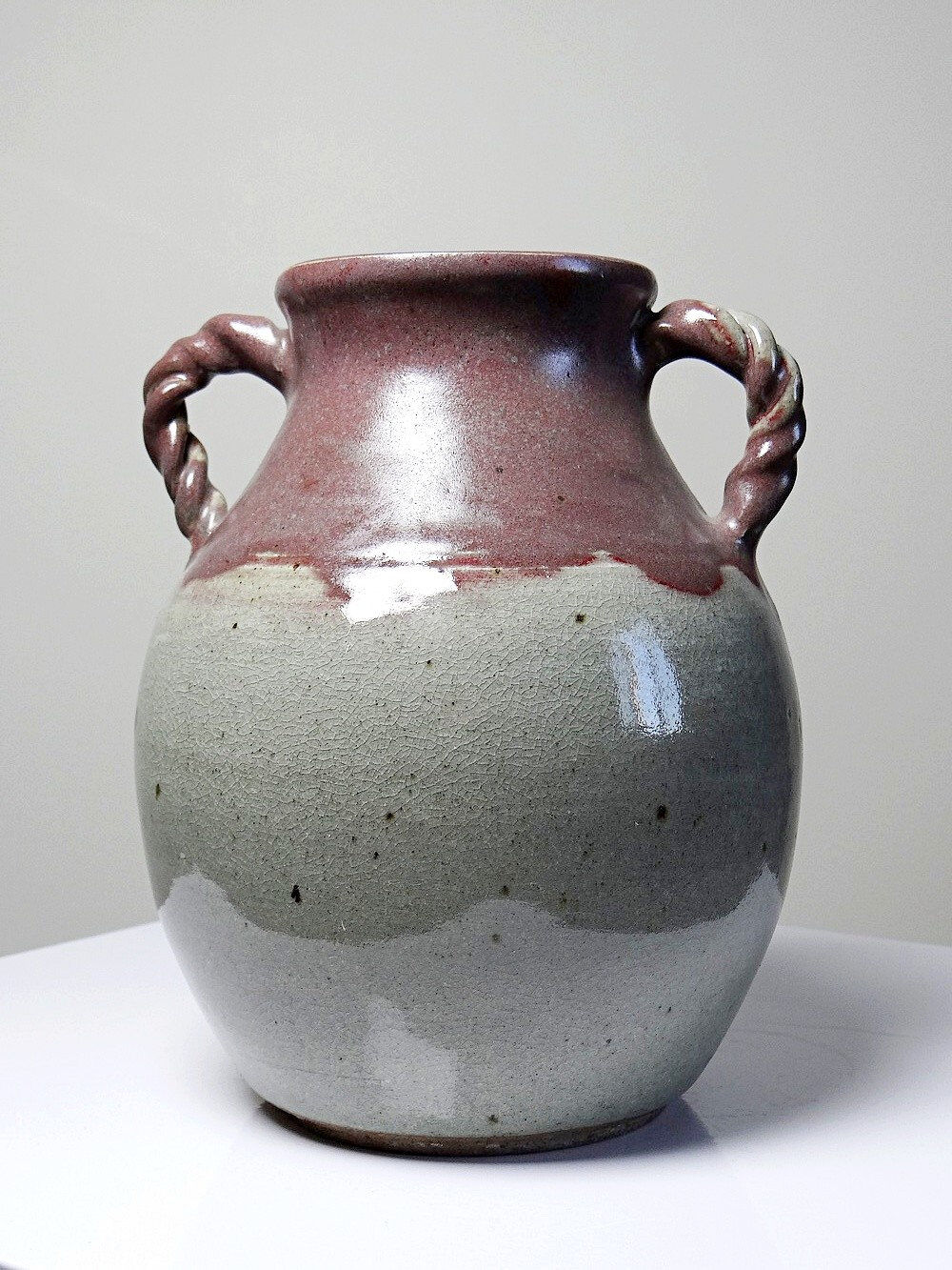 Vase studio pottery Milly Finn UK vintage 60s-70s stoneware