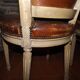 Pair of chairs carts Louis XVI garnish fine leather XIX