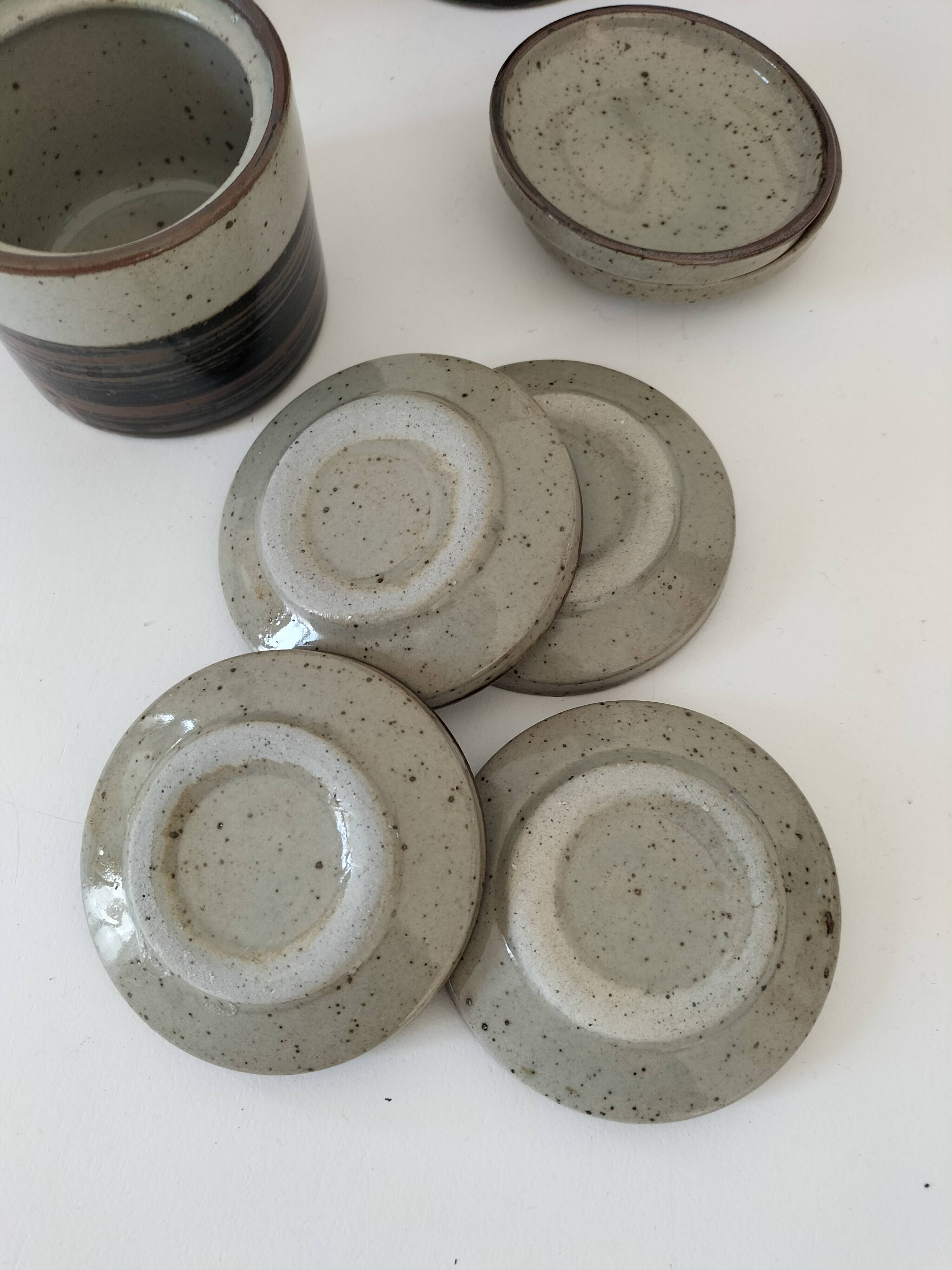 Vintage “Grès Paysan” glazed stoneware set