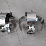PAIR OF CHROME WALL LIGHTS