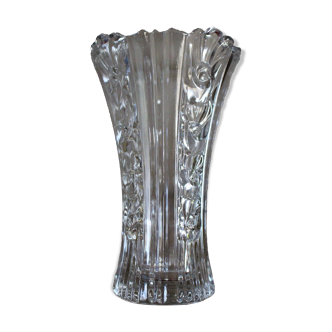 Art Nouveau style vase in chiseled glass with floral decoration