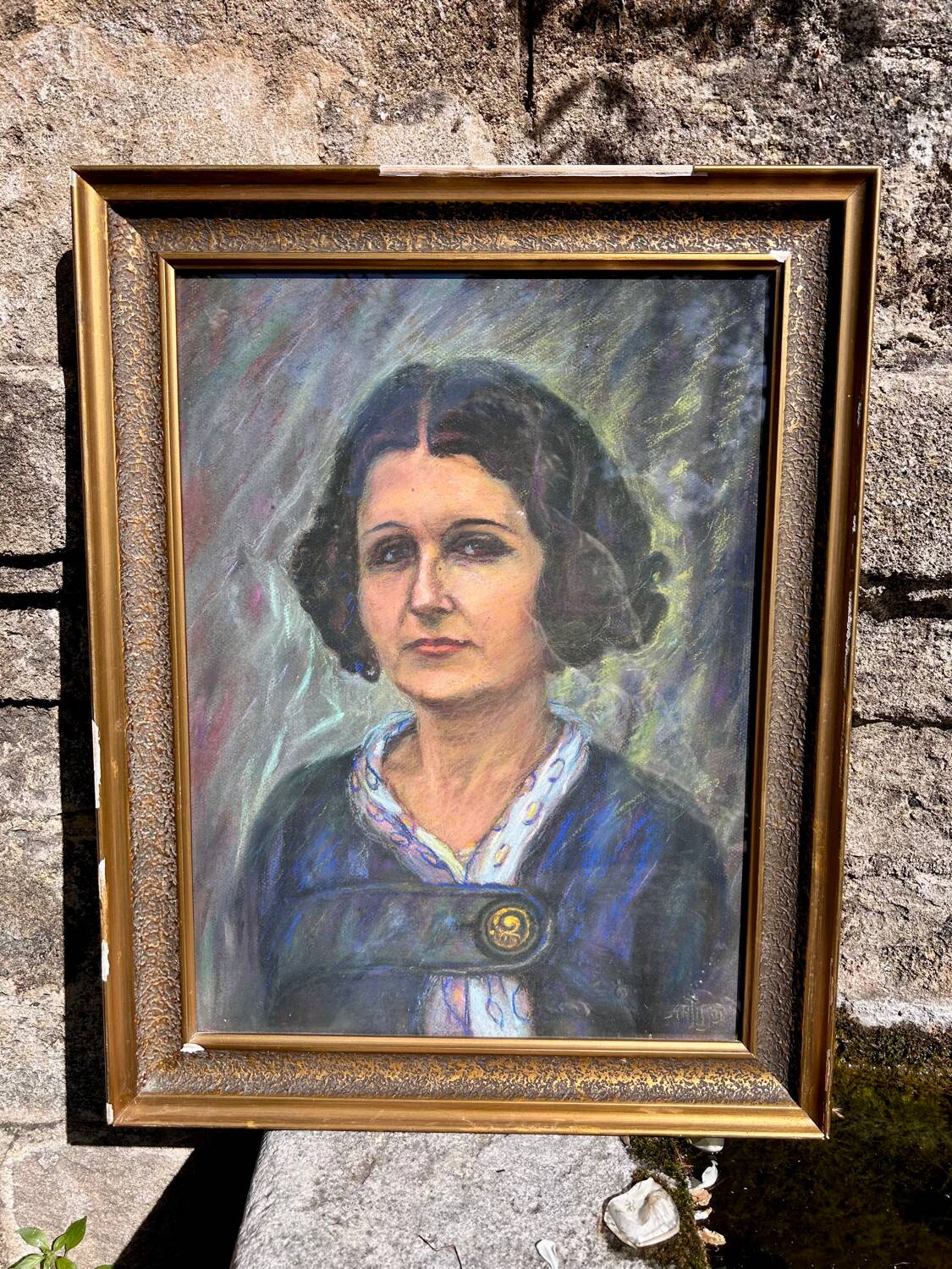 Pastel portrait painting