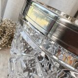 Champagne bucket in cut glass and stainless steel
