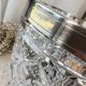 Seau à champagne en verre taillé et inox