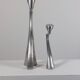 Pair of postmodern aluminium candlesticks by Matthew Hilton