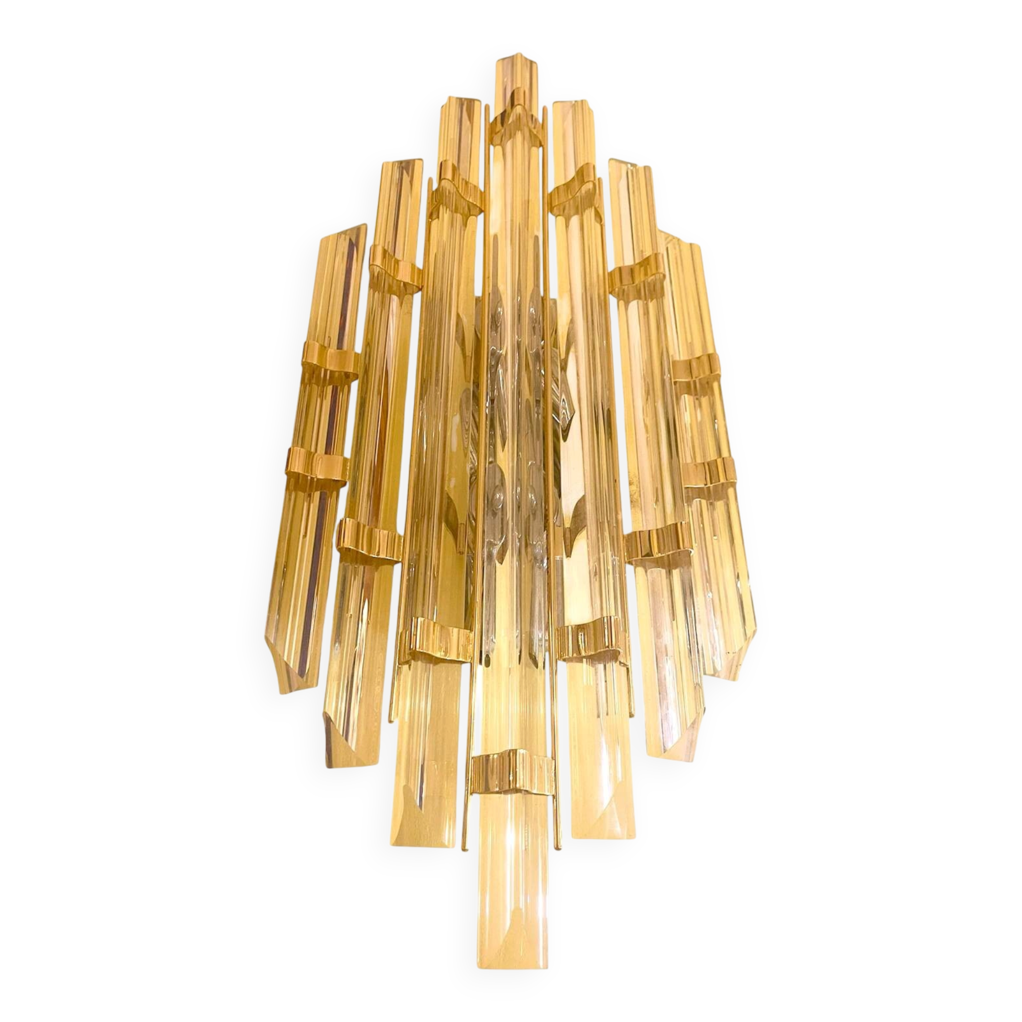 Venini iridescent glass wall light 7 blades model XL